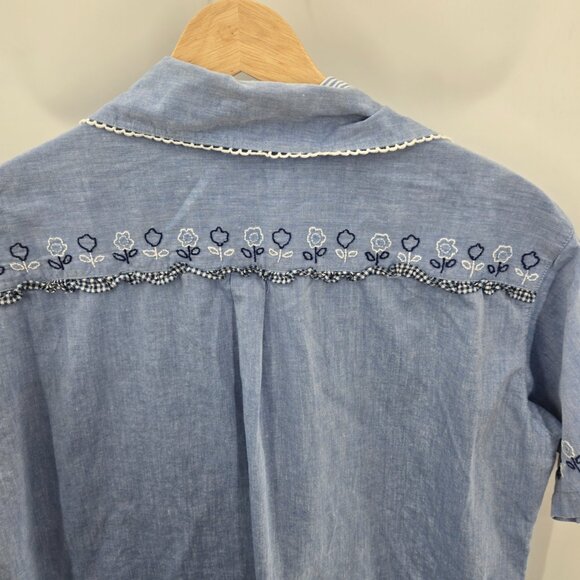 Vintage Cuse Berry Embroidered Japanese Cottagecore Short Sleeve Shirt Medium - Picture 8 of 15